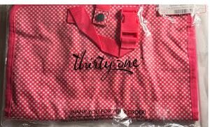 Thirty-One Uptown Jewelry Bag 918A Coral Gingham